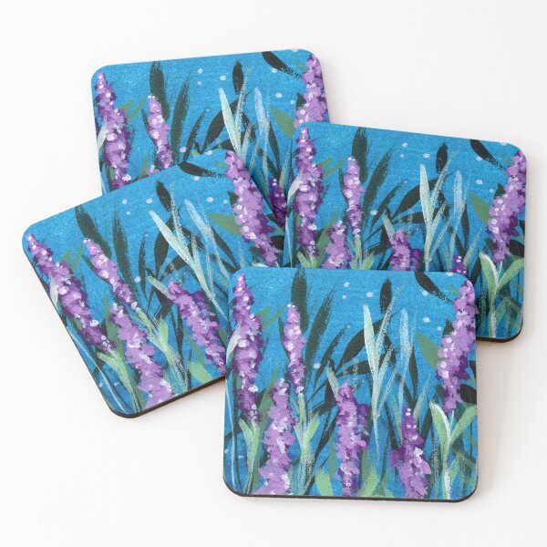 Item preview, Hand painted gouche lavender illustration designed and sold by pinkyfish1010.