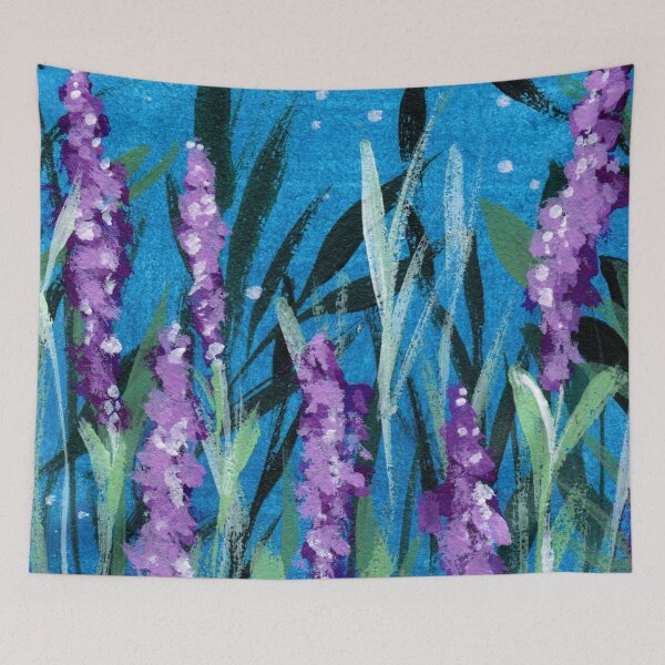 Item preview, Hand painted gouche lavender illustration designed and sold by pinkyfish1010.
