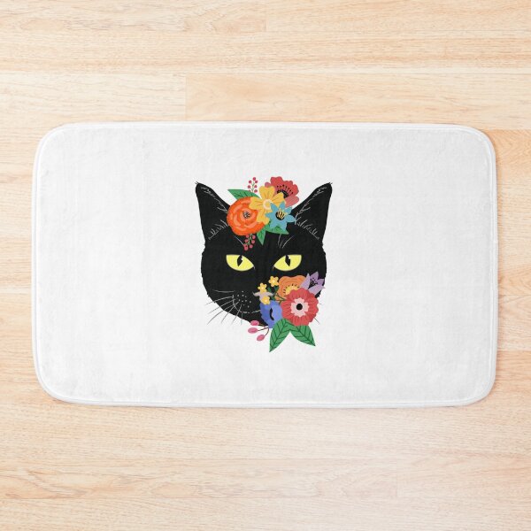 Item preview, Black Cat With Flowers designed and sold by Imaginarium Design.