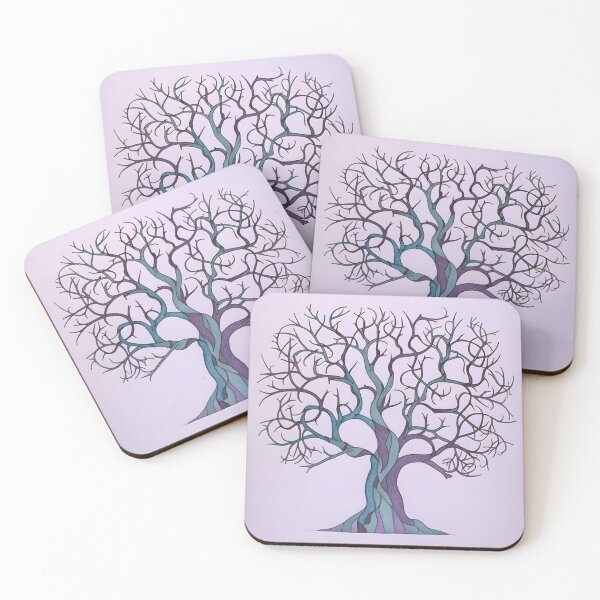 Item preview, Abstract Watercolor Wiccan Tree of Life in Purple and Aqua designed and sold by CGSGraphics.