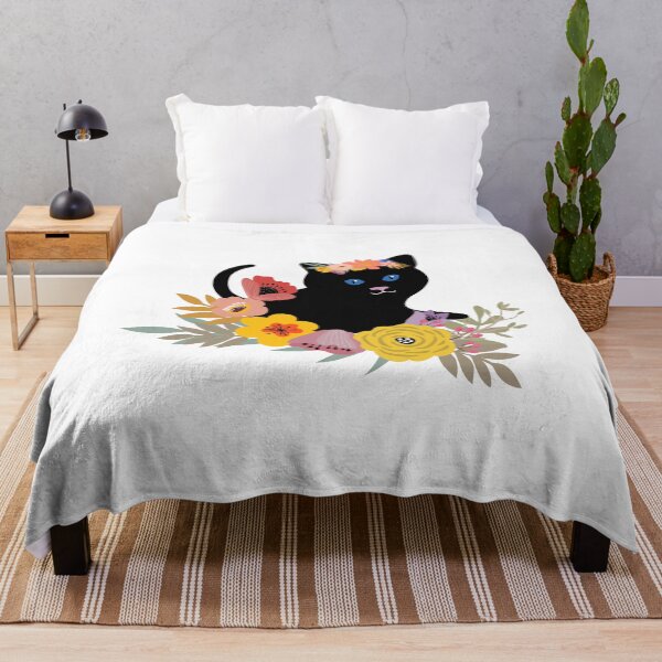 Item preview, Black Cat With Flowers designed and sold by Imaginarium Design.