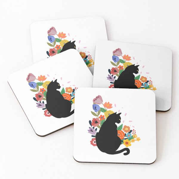 Item preview, Black Cat With Flowers designed and sold by Imaginarium Design.