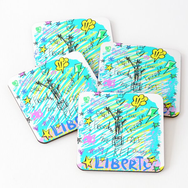 Item preview, New York, NYC, liberty, freedom. Trendy t-shirt cool street art print designed and sold by Bearlala.