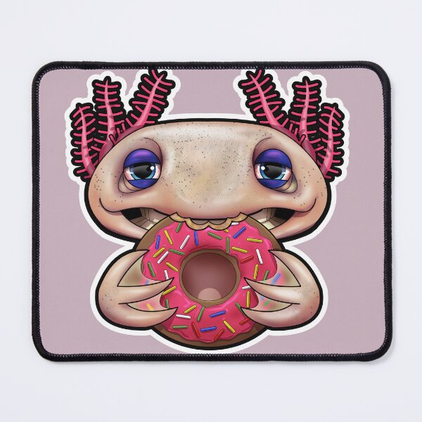 Item preview, SNAX Axolotl eating doughnut  designed and sold by SilverBaX.