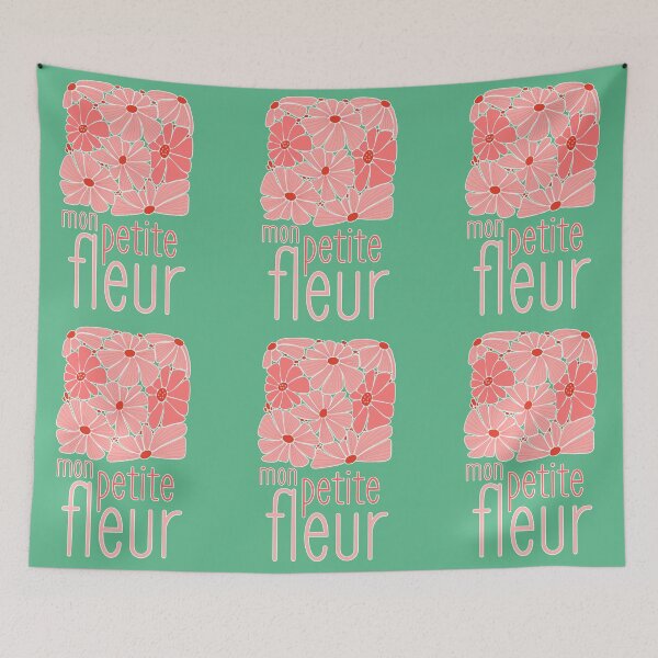 Aperçu de l'œuvre Marguerites printanières Citation française Mon Petite Fleur créée et vendue par Renata Illustrata.