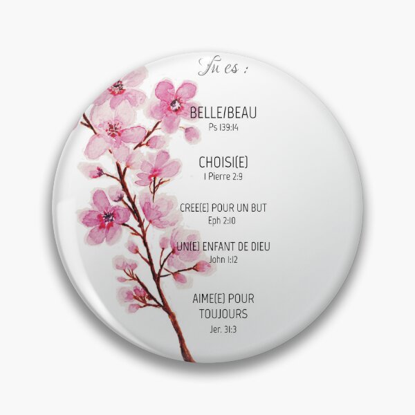 Item preview, Cherry Blossom Branch and Motivational Sayings (Bible Verses) in French designed and sold by RoseMarypaint.