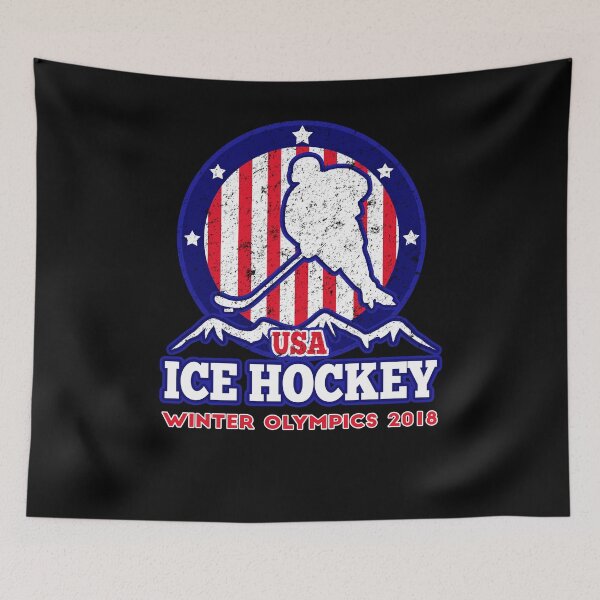 Artikelvorschau, USA-Eis-Hockey-T-Shirt für Winter-Olympische Spiele 2018 entworfen und verkauft von Inkbomb Press.