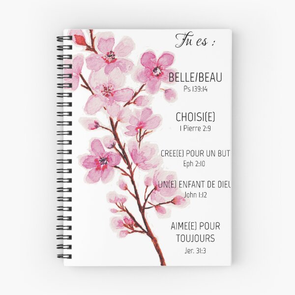 Item preview, Cherry Blossom Branch and Motivational Sayings (Bible Verses) in French designed and sold by RoseMarypaint.