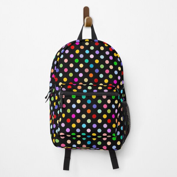 Item preview, Colorful Polka Dot Pattern - Rainbow Multicolor Dots on Black designed and sold by inspirationzgal.