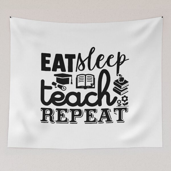 Item preview, EAT SLEEP TEACH REPEAT designed and sold by SticerOcean.