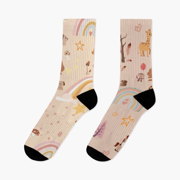 Item preview, Boho Nursery Cute Baby Animals Neutral Backround Pattern designed and sold by SoccaTamam.