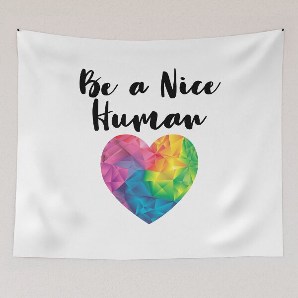 Item preview, Be A Nice Human Rainbow Heart World Kindness Day designed and sold by ZNOVANNA.