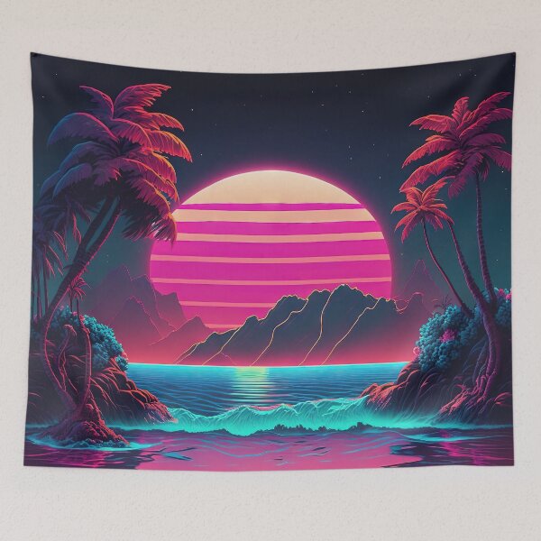 Item preview, Electric Island: Synthwave Vibes in Paradise designed and sold by Mullet Monkey.