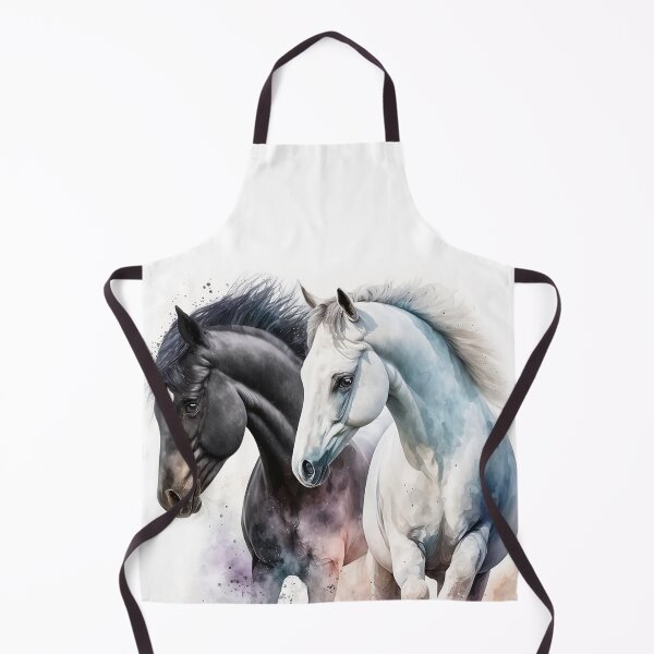 Item preview, Black and White horses home decor Painting Artwork designed and sold by adlydesigns.