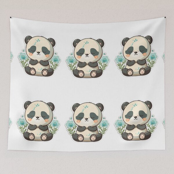 Item preview, Cute baby panda meditating sticker, Yoga Sticker, Namaste designed and sold by VisualVibesVV.