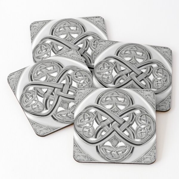 Item preview, "Premium Celtic Silver Dara Knot: Intricate Design, Black Light Designer" designed and sold by 9000MilesToHome.