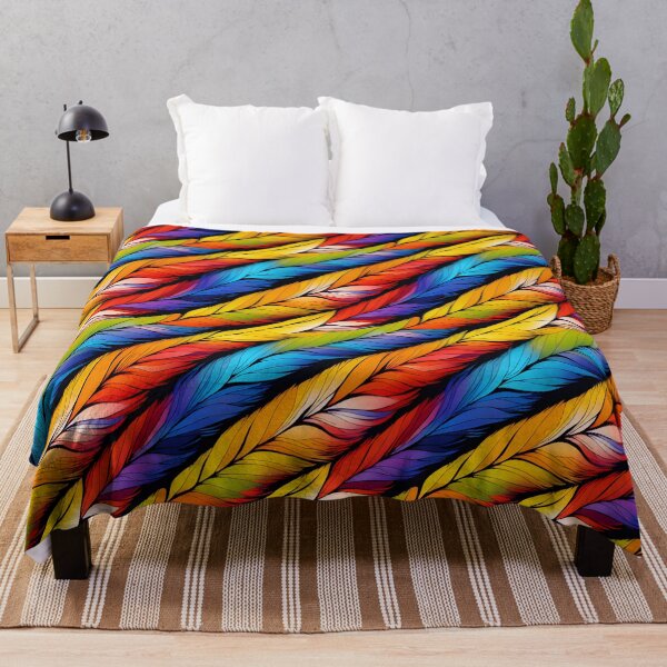 Item preview, Colorful bird feathers double layered pattern designed and sold by AI Creations ⭐⭐⭐⭐⭐.