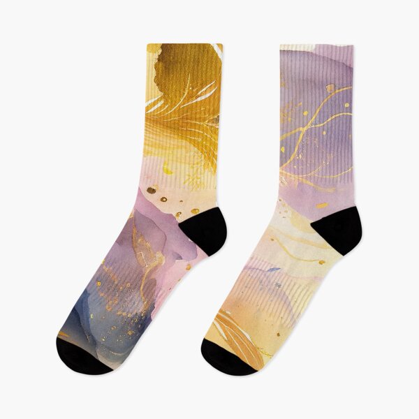 Item preview, Purple and Gold, Gray Pink Watercolor washes, fog, ink, splashes designed and sold by adlydesigns.