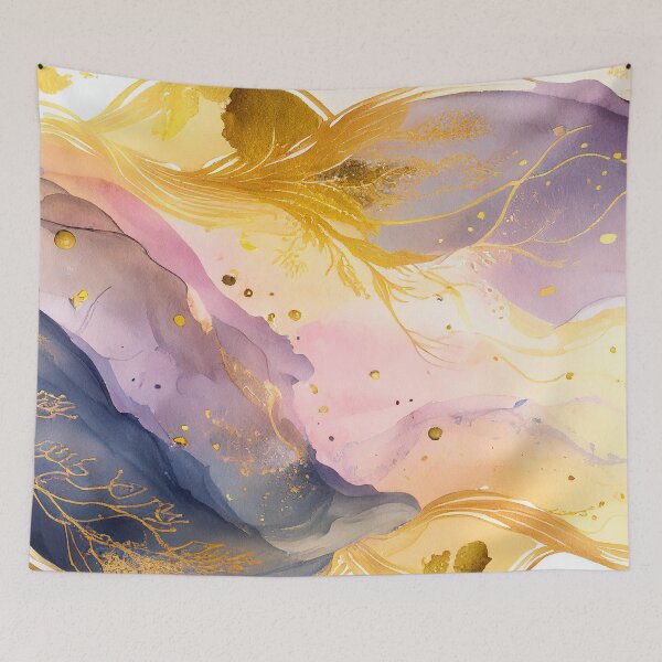 Item preview, Purple and Gold, Gray Pink Watercolor washes, fog, ink, splashes designed and sold by adlydesigns.