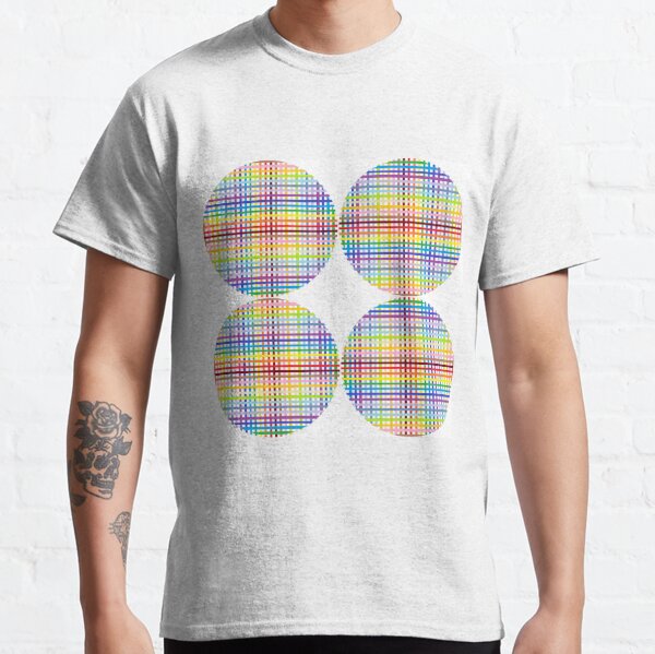 Multicolored stripes and circles on a white background Classic T-Shirt