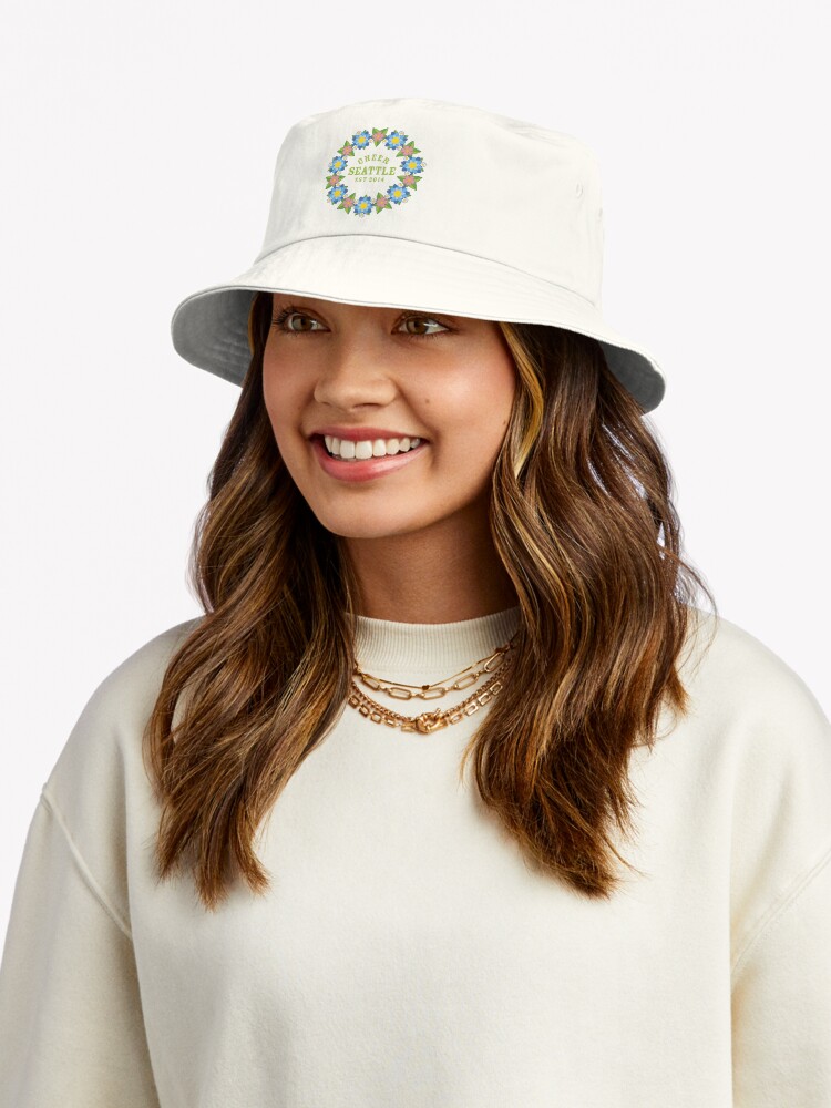 Thumbnail 5 of 6, Bucket Hat, Spring Forward with Cheer Seattle - Green designed and sold by CheerSeattle.