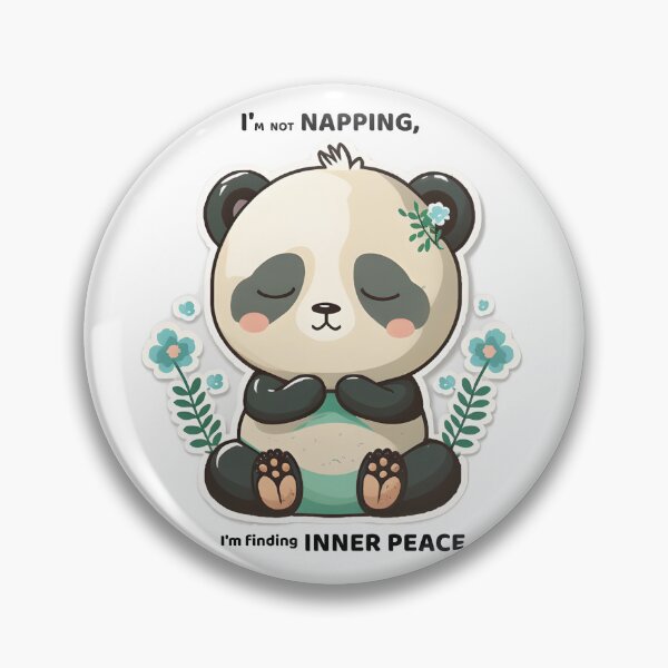 Item preview, I´m no napping, i´m finding INNER PEACE, Baby panda meditating sticker, Yoga Sticker, Namaste designed and sold by VisualVibesVV.