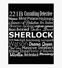 Sherlock in Words Photographic Print