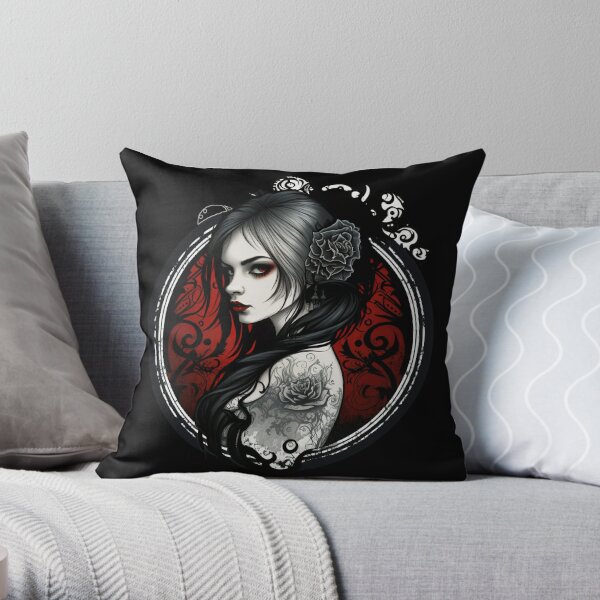 Victorian Goth Throw Pillow for Sale by SynapticOddity