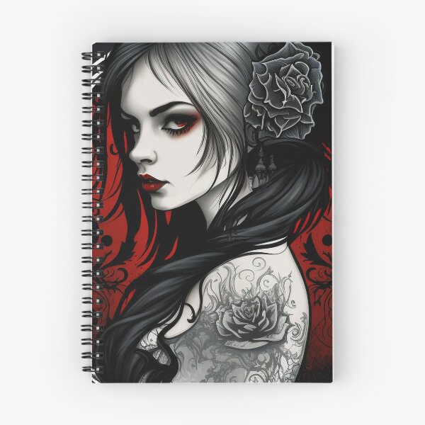 Item preview, Gothic Girl Black Rose Tattoo Fantasy Art Design designed and sold by Lori Brown.