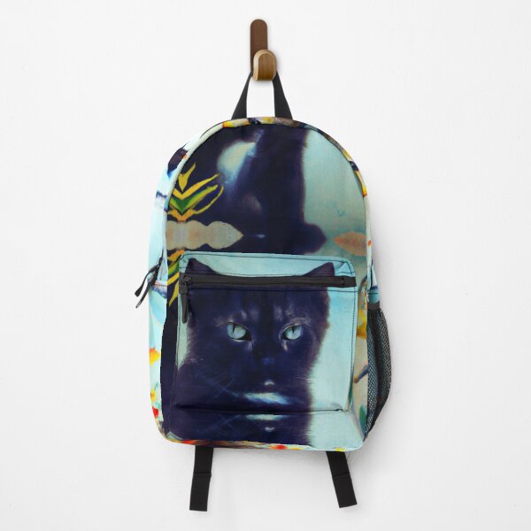 Item preview, cute black cat with colorful fishes in aquarium designed and sold by MerryCrown.
