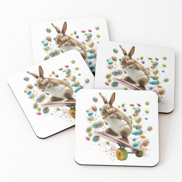 Item preview, Happy Easter Bunny on skateboard  designed and sold by Urban-Swaggz.