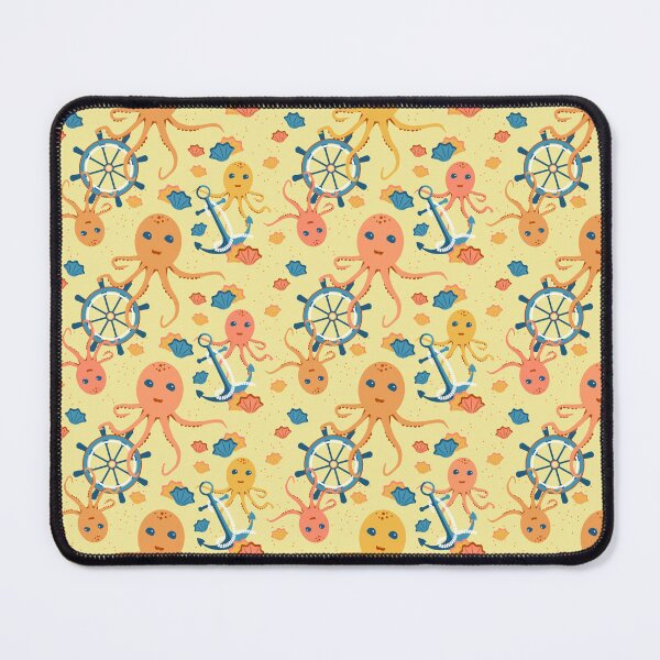 Item preview, Orange octopus on a yellow background designed and sold by Alex  Blud.