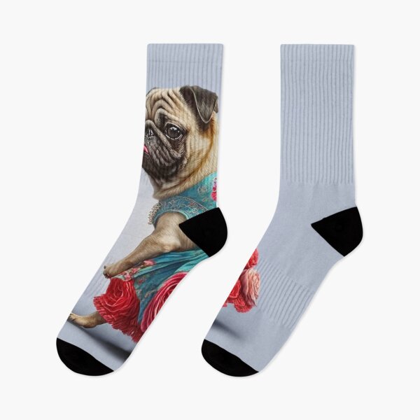 Item preview, Pug Dog in Rose Dress designed and sold by candiscamera.