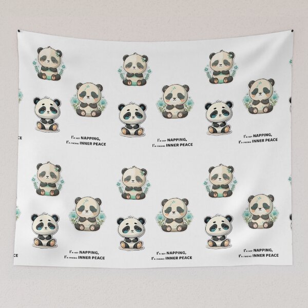 Item preview, Baby panda meditating sticker, I´m no napping, i´m finding INNER PEACE, Yoga Sticker, Namaste designed and sold by VisualVibesVV.