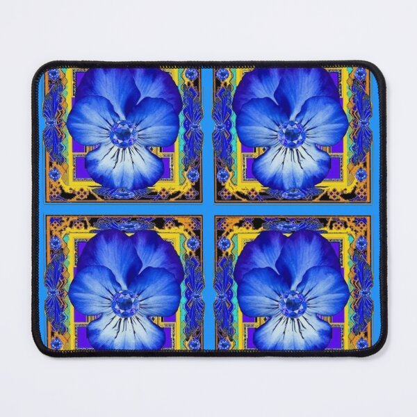 Item preview, SAPPHIRE JEWELED FLOWER ABSTRACT BLUE PATTERN ART designed and sold by sharlesart.