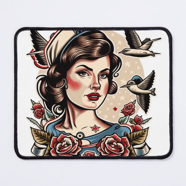 Item preview, American Traditional Sailor Jerry Girl Sticker designed and sold by MerikDigital.