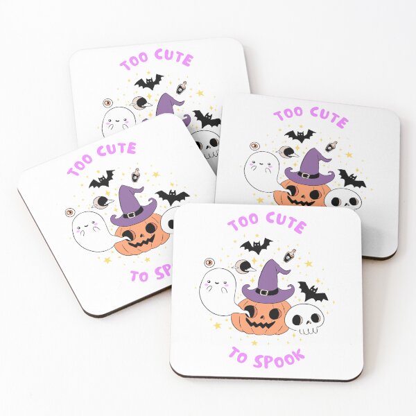 Item preview, Too cute to spook a cute little pumpkin witch with ghost for Halloween  designed and sold by Yarafantasyart.