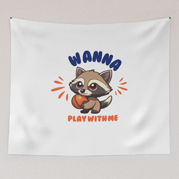 Item preview, Funny and Kawaii Raccoon Dog (Tanuki) Wanna Play With Me designed and sold by Fahmi Muhamad Naser.