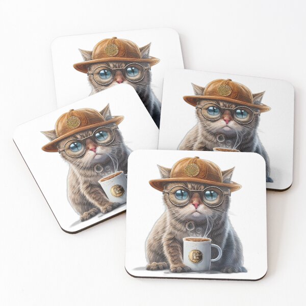 Item preview, Lovely Cat Drinking Coffee designed and sold by Pixel4Art.