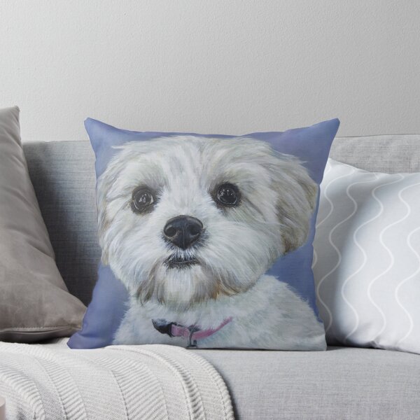Item preview, Cavachon on blue background designed and sold by Debbie’s Sketchbook.