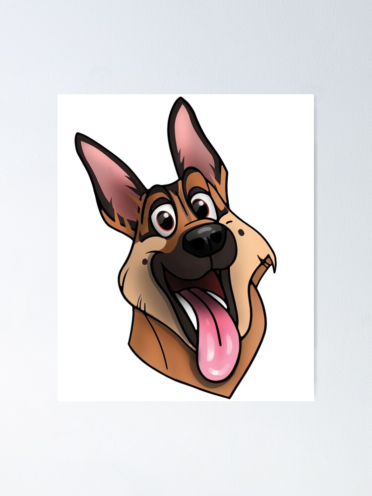 Poster Berger Allemand Emoji Heureux Chiot Par Polygrafix Redbubble