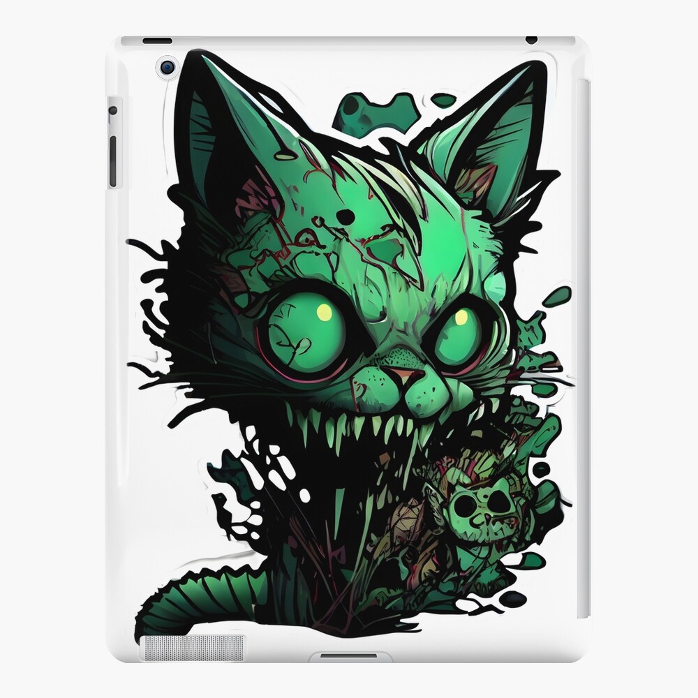 zombie cat green scary | Poster