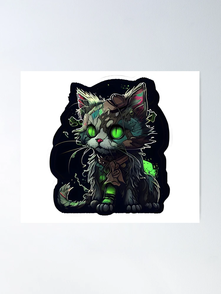 cute zombie cat  Poster for Sale by simobusiness