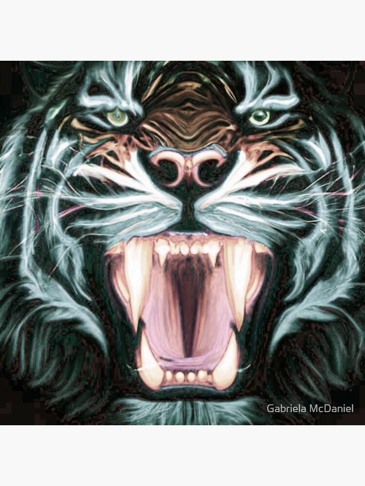 Moody Tiger Sticker for Sale by Gabriela McDaniel