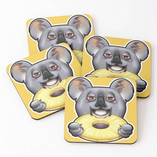 Item preview, SNAX Koala eating pineapple  designed and sold by SilverBaX.