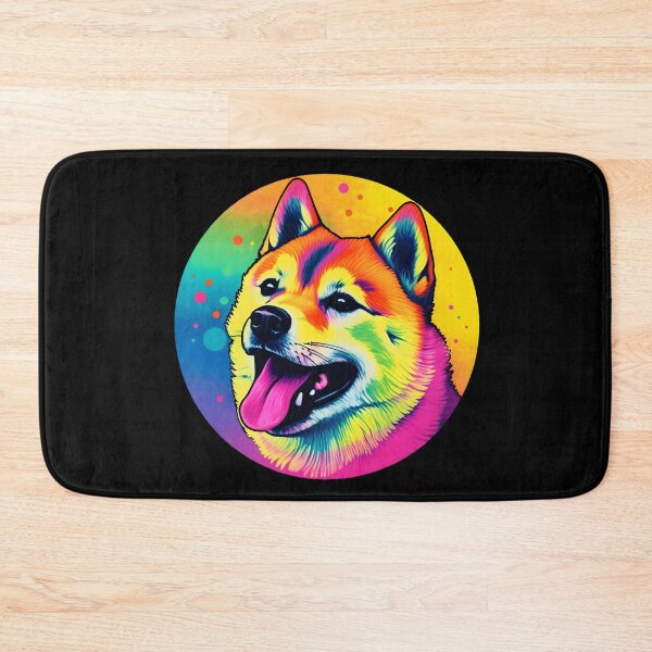 Item preview, Shiba Inu Dog Portrait on a Neon Background designed and sold by Shiba-Inu-Art.