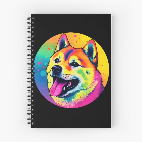 Item preview, Shiba Inu Dog Portrait on a Neon Background designed and sold by Shiba-Inu-Art.
