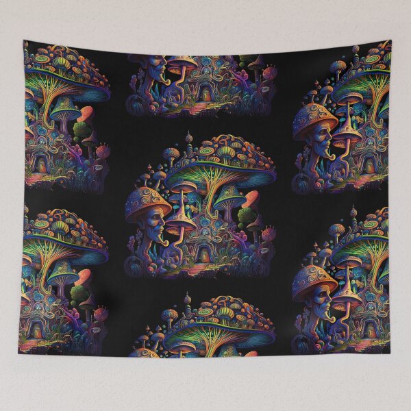 Item preview, Psychedelic Shroom Elves House designed and sold by VibrantView.