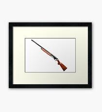 hunting shotgun isolated on white Framed Print