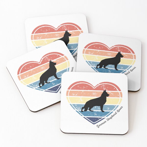 Item preview, German Shepherd Lover Retro Sunset Heart designed and sold by Print-A-Joke.